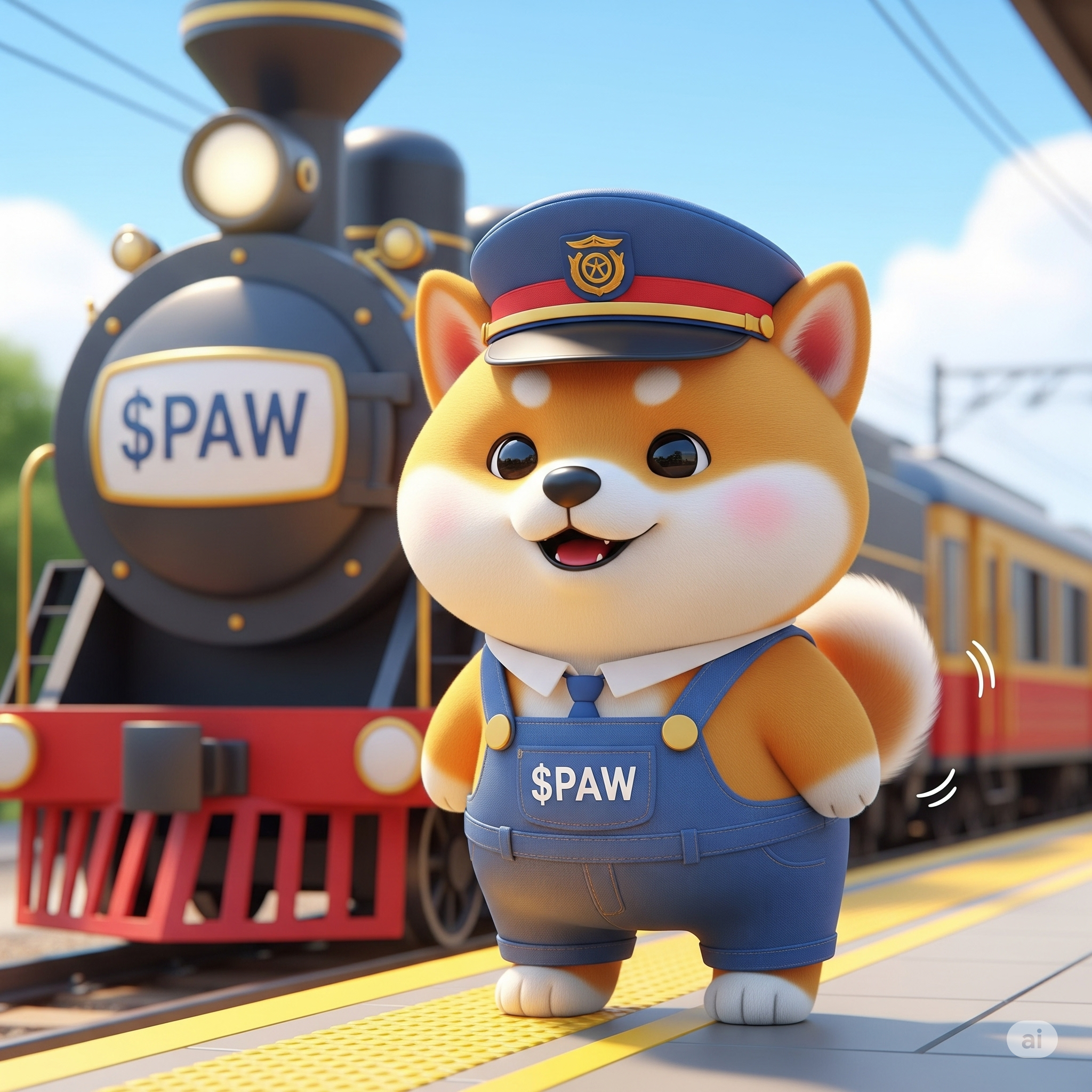 Doge as a train conductor